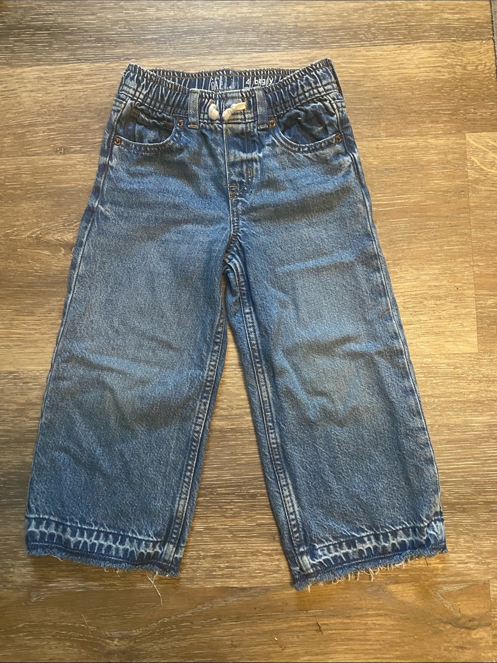 GAP 4T Blue Baggy Wide Jeans with Elastic Waist